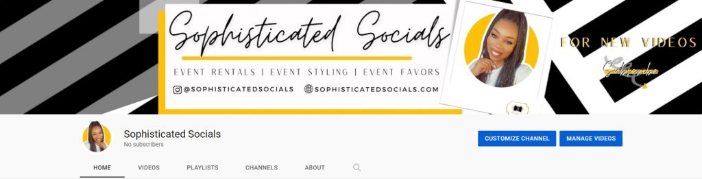 Sophisticated Socials Youtube Page