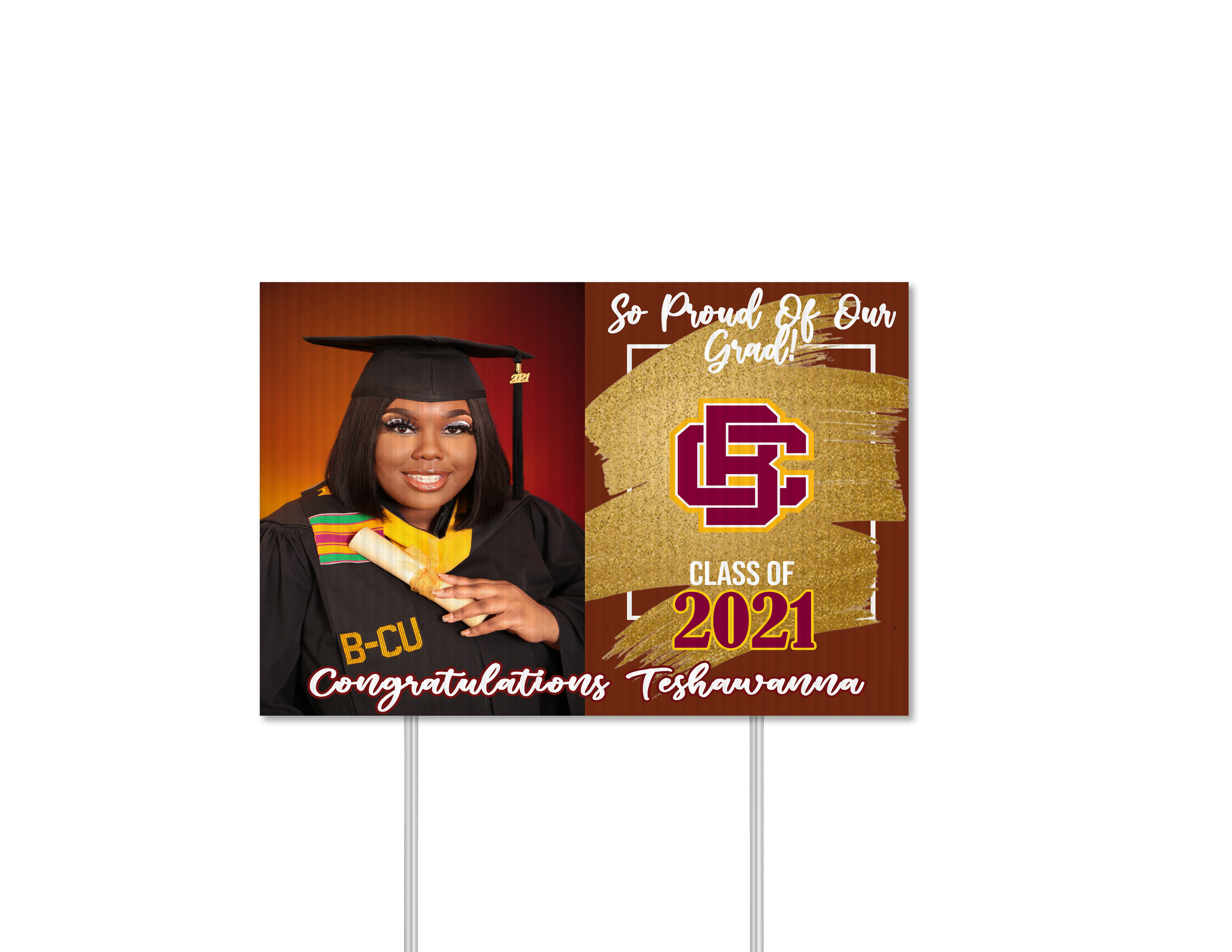 Gold Stroke Graduation Yard Sign - Graduation