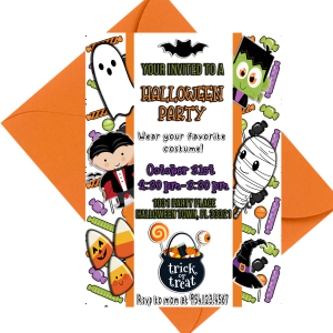 Halloween Party Kids – White Invite
