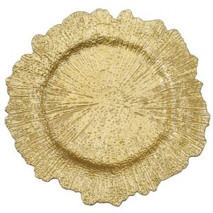 Floral Charger Gold – Charger Plates